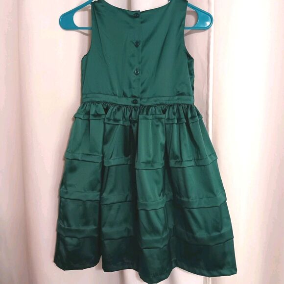 Gymboree Girls Tiered Emerald Green Sz 8 Sleeveless A-line Party Dress - Picture 6 of 12